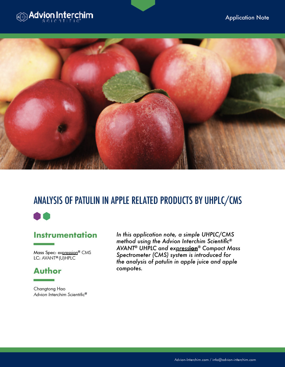 Analysis of Patulin in Apple Related Products by UHPLC/CMS